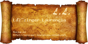 Lézinger Laurencia névjegykártya